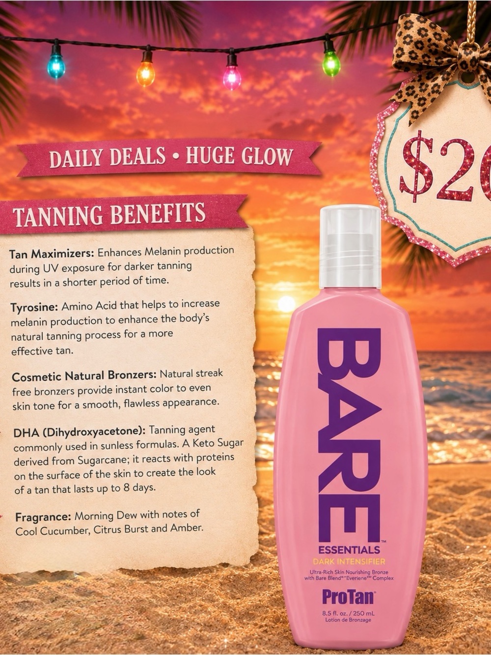 BARE Essentials Dark Intensifier Tanning Lotion — Pink